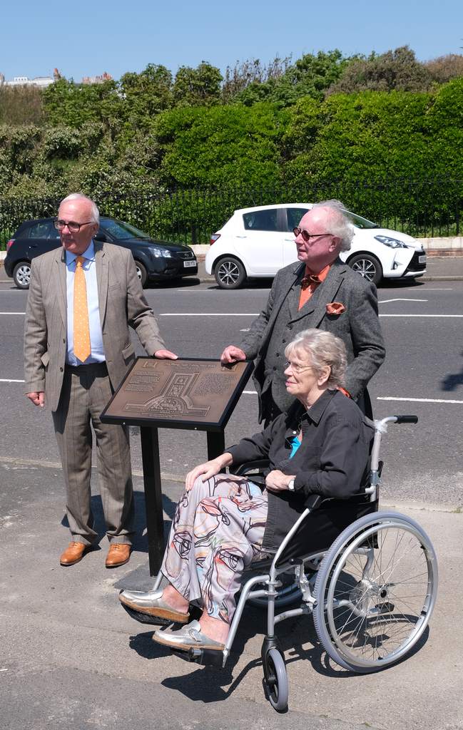 Simon, Vanessa and Gavin with the unveiled plaque